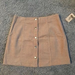 Tan corduroy mini skirt